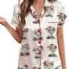Quirky Snowman Christmas Satin Pajama Set For Women