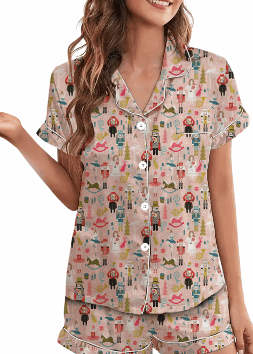 Nutcracker Christmas Ballet Satin Pajamas Set For Women