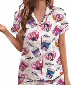 Huntrix Girls Kpop Demon Hunters Satin Pajamas Set For Women
