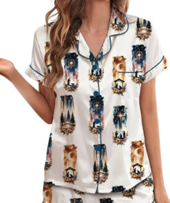 Christmas A Savior Silky Satin Pajamas Set