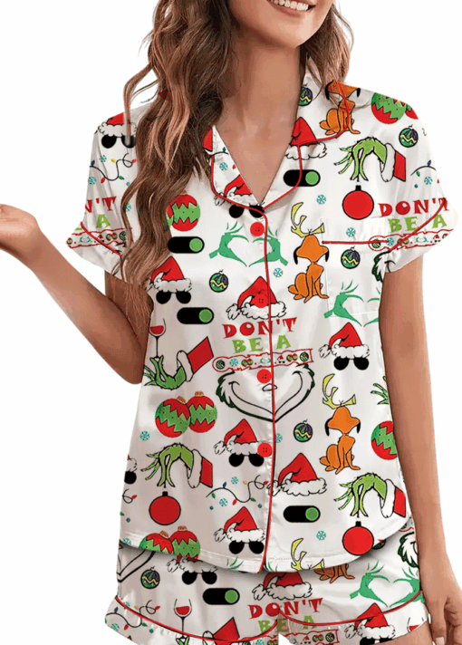 The Grinch Christmas Satin Pajamas Set For Women
