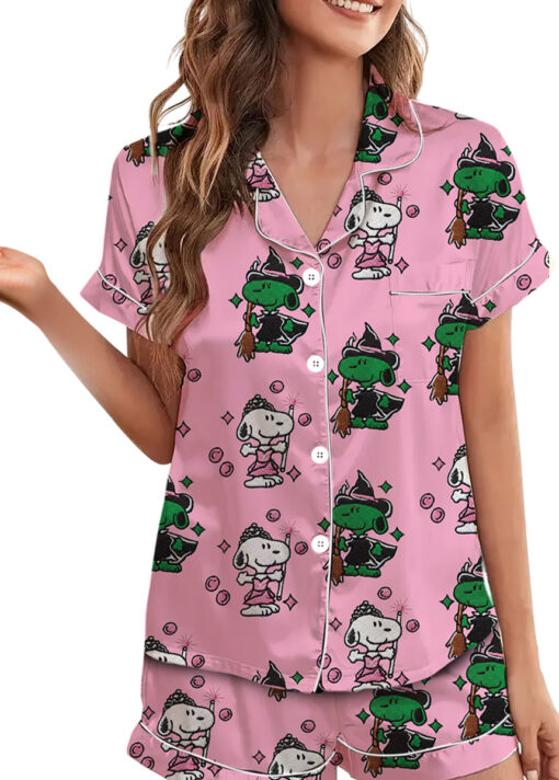 Snoopy Wicked Silky Satin Pajamas Set For Women