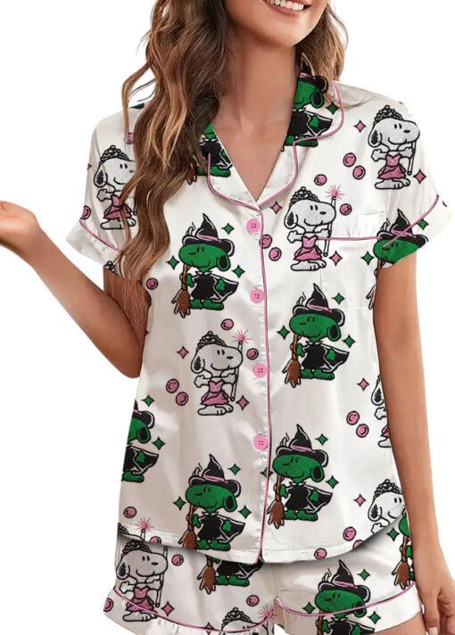 Snoopy Wicked Silky Satin Pajamas Set For Women