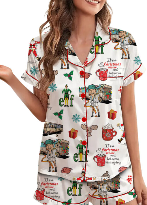 Buddy The Elf Christmas Satin Pajamas Set For Women
