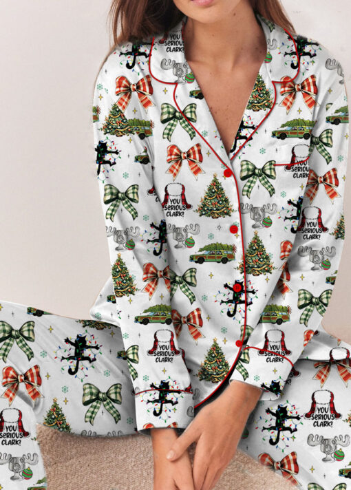 You Serious Clark Christmas Silky Satin Pajama Set