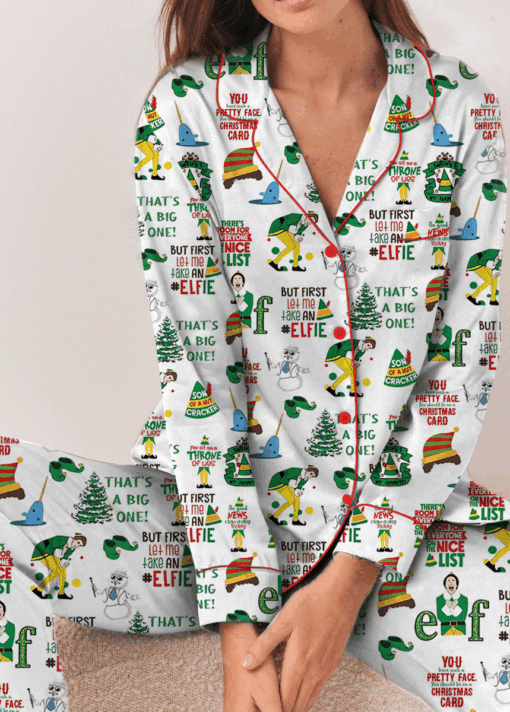 Buddy The Elf Christmas Satin Pajamas Set For Women