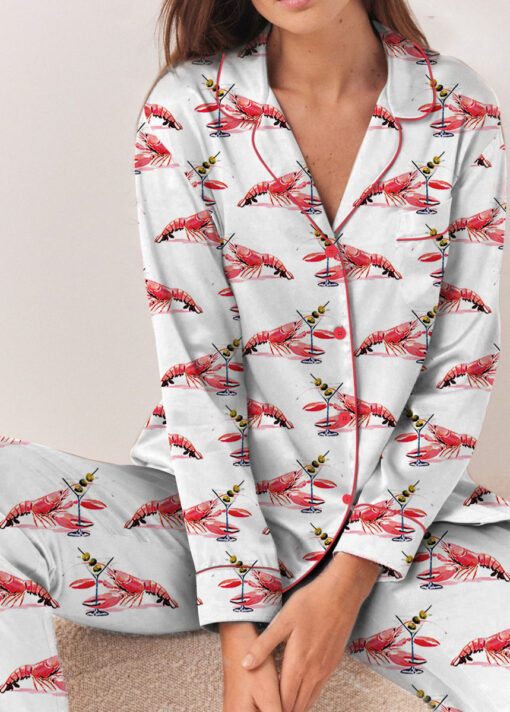 Women’s Lobster Dirty Martini Satin Pajama Set For Women