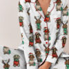 Merry Christmas Dachshund Dog Satin Pajama Set