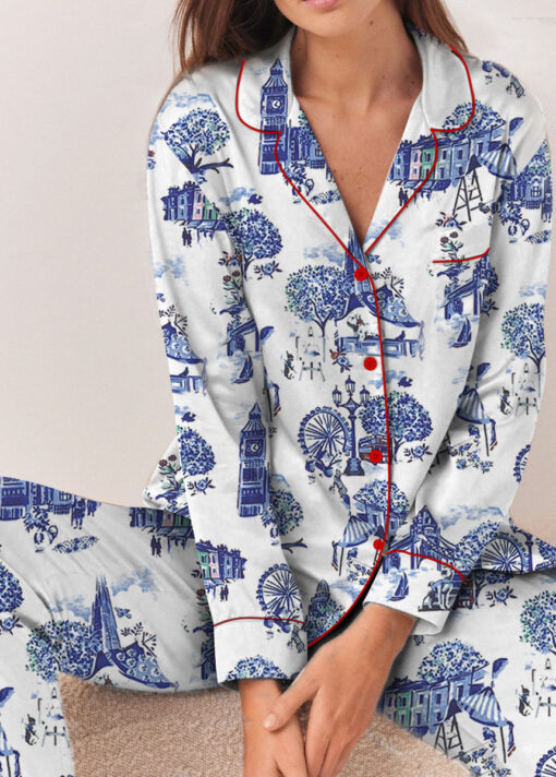 Christmas In London Winter Travel London Vibes Satin Pajama Set