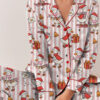 Christmas Santa Goose Satin Pajama Set For Women