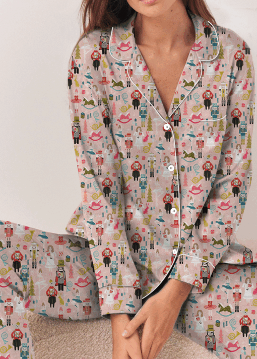 Nutcracker Christmas Ballet Satin Pajamas Set For Women