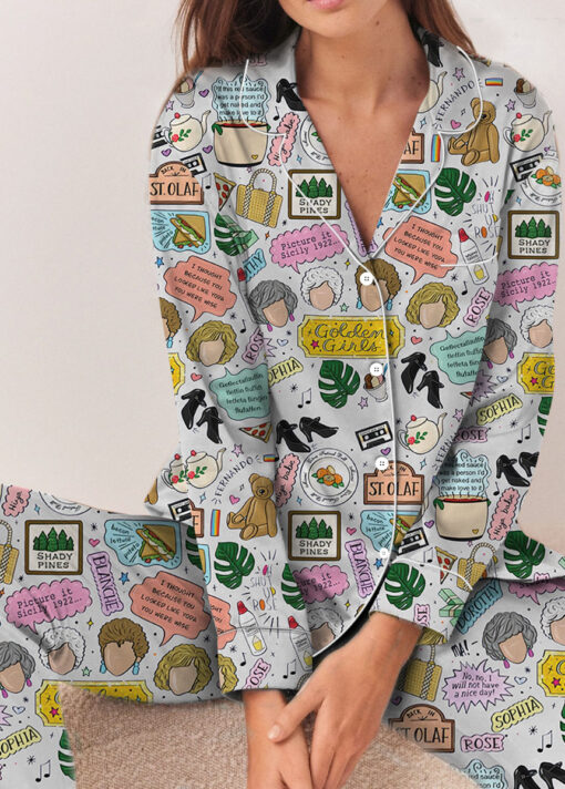 Shady Pines Retirement Home Satin Pajamas Set For Women