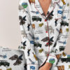 Scottish Highlands Travel Satin Pajama Set For Women