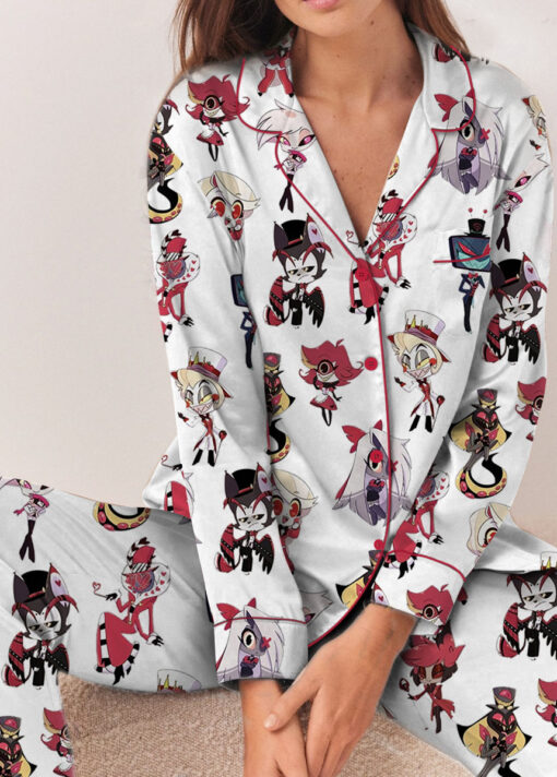 Hazbin Hotel Silky Satin Pajamas Set For Women
