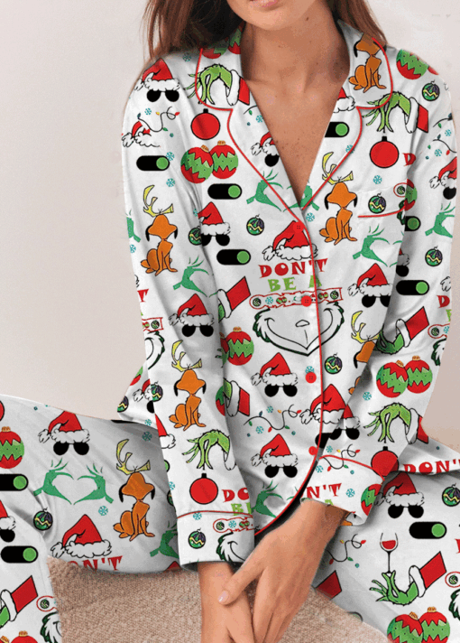 The Grinch Christmas Satin Pajamas Set For Women