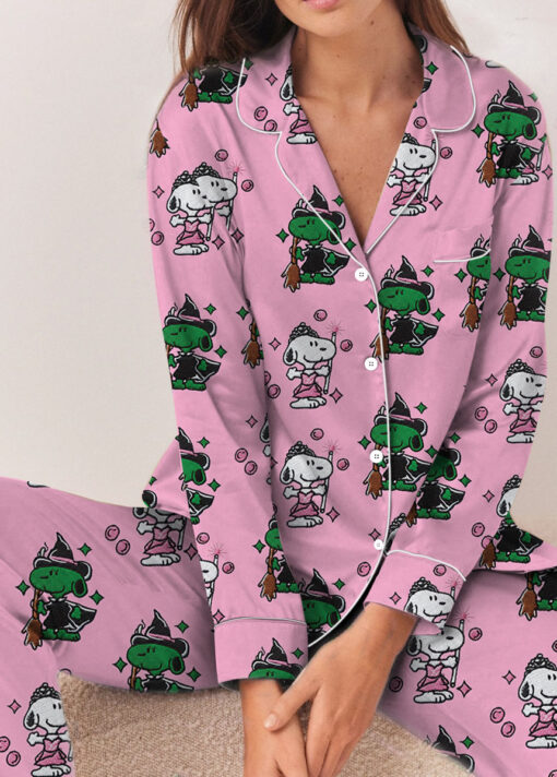 Snoopy Wicked Silky Satin Pajamas Set For Women