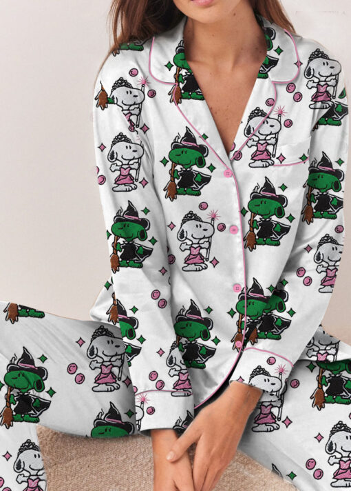 Snoopy Wicked Silky Satin Pajamas Set For Women