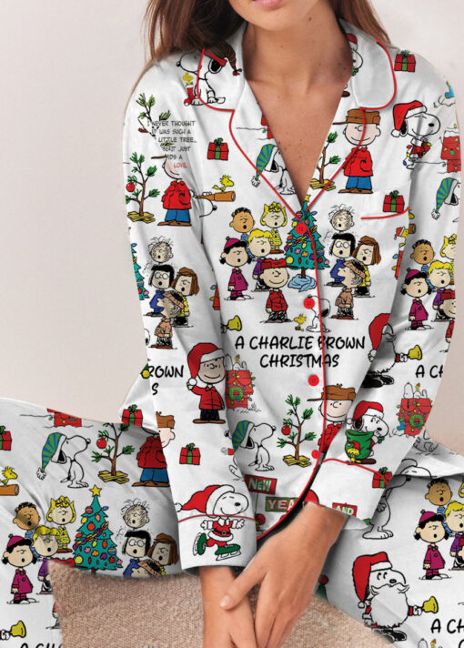 Snoopy Peanuts A Charlie Brown Christmas Satin Pajamas Set