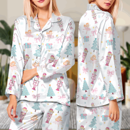 Matching Nutcracker Christmas Satin Pajamas Set For Women