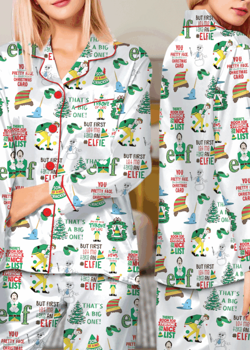 Buddy The Elf Christmas Satin Pajamas Set For Women