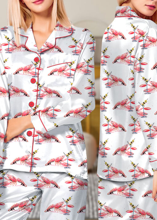 Women’s Lobster Dirty Martini Satin Pajama Set For Women