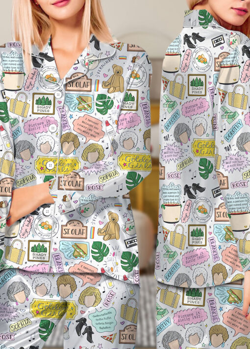 Shady Pines Retirement Home Satin Pajamas Set For Women