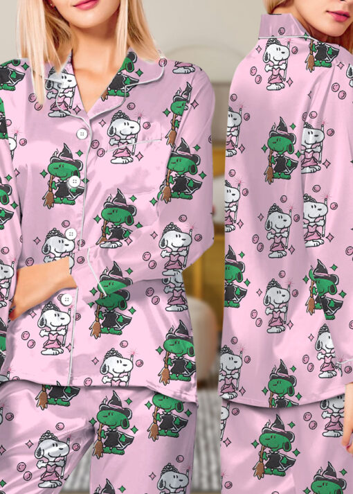 Snoopy Wicked Silky Satin Pajamas Set For Women