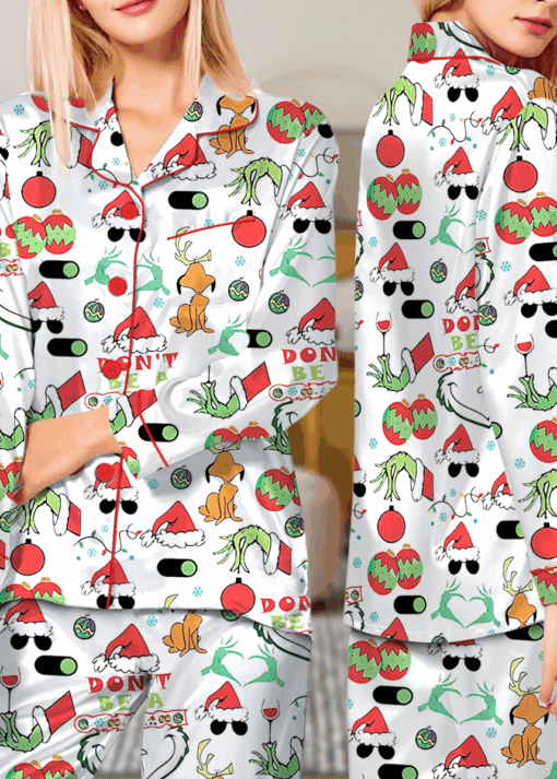 The Grinch Christmas Satin Pajamas Set For Women