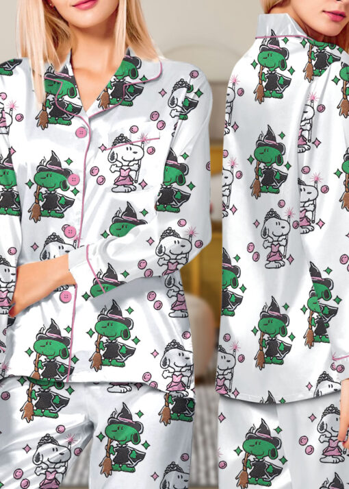 Snoopy Wicked Silky Satin Pajamas Set For Women