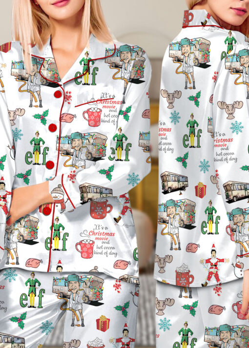 Buddy The Elf Christmas Satin Pajamas Set For Women