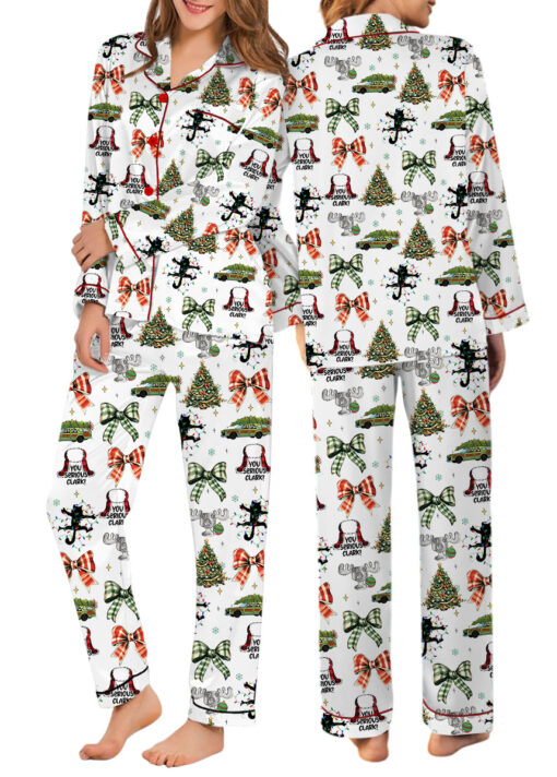 You Serious Clark Christmas Silky Satin Pajama Set