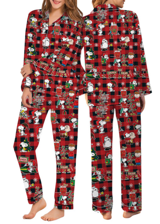 Snoopy Peanuts Christmas Satin Pajamas set For Women