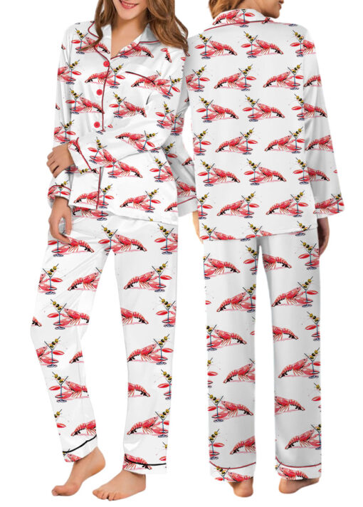 Women’s Lobster Dirty Martini Satin Pajama Set For Women