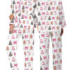 Coquette Pink Christmas Satin Pajama Set For Women