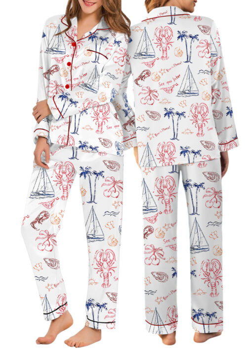 Retro Summer Coastal Beach Sea Food Lobster