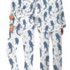 Women’s Whale Ocean Coconut Girl Jesus Beach Bachelorette Short Sleeve Satin Pajama Set