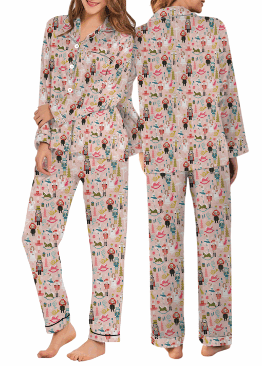 Nutcracker Christmas Ballet Satin Pajamas Set For Women