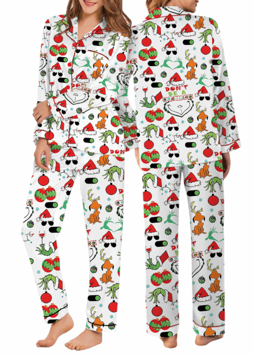 The Grinch Christmas Satin Pajamas Set For Women