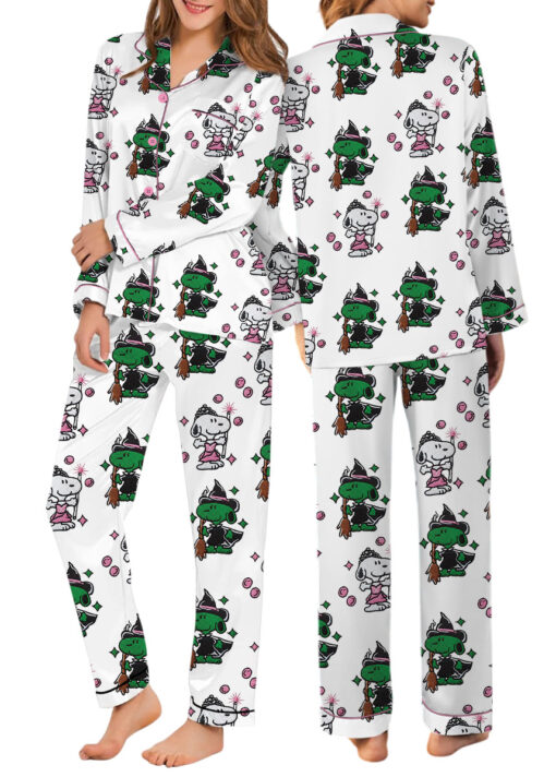 Snoopy Wicked Silky Satin Pajamas Set For Women