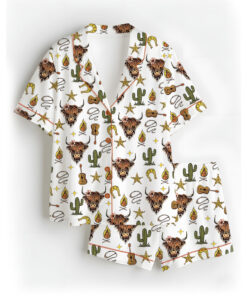 Women’s Rustic Americana Western Satin Pajama Set For Women