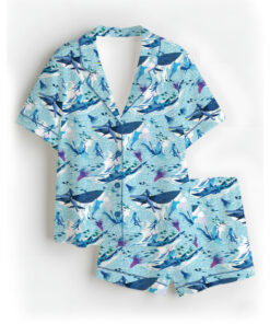 Women’s Avatar The Way Of Water Satin Pajamas Set For Women, Light Blue Color, US Size S-5XL