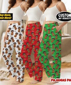 Unisex Cute Cartoon Print Pajama Pants, Long Lounge Trousers with Elastic Waist