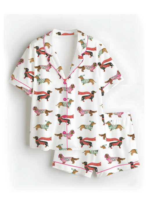 Women's Dachshund Cute Dog Pajama Set