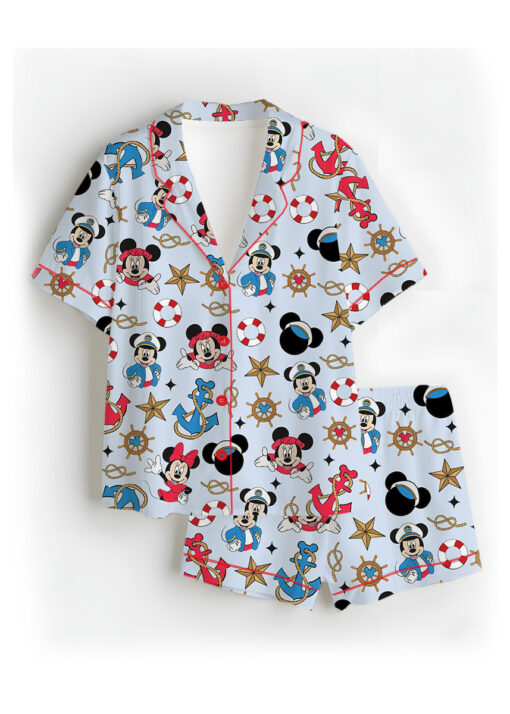 Disney Mickey Minnie Cruise Satin Pajamas Set For Women