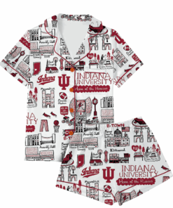 Indiana University Satin Pajamas Set For Women