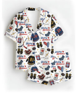 Hockey Romance Satin Pajamas Set For Women