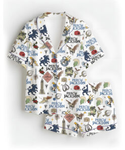 Percy Jackson & The Olympians Doodle Satin Pajamas Set For Women