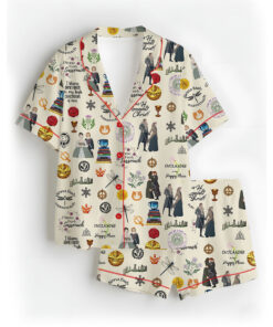 Fraser's Ridge Retro TV Series Satin Pajamas Set For Women