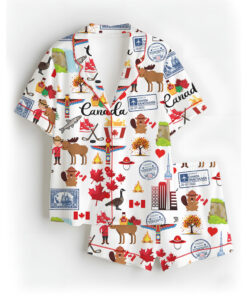 Women's Canada Travel Satin Pajamas Set For Women