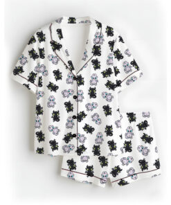 Toothless And Light Fury Satin Pajamas Set For Women